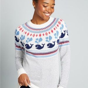 Modcloth whale sweater size small